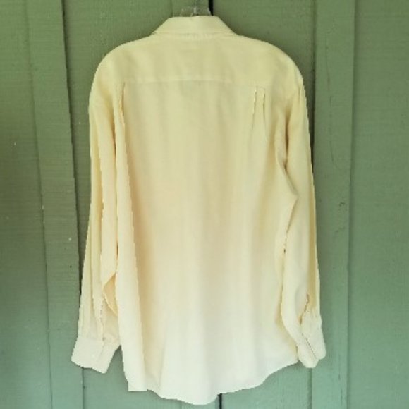 ALAIN FIGARET Paris Yellow Mens Dress Shirt 16.5 - Picture 2 of 3